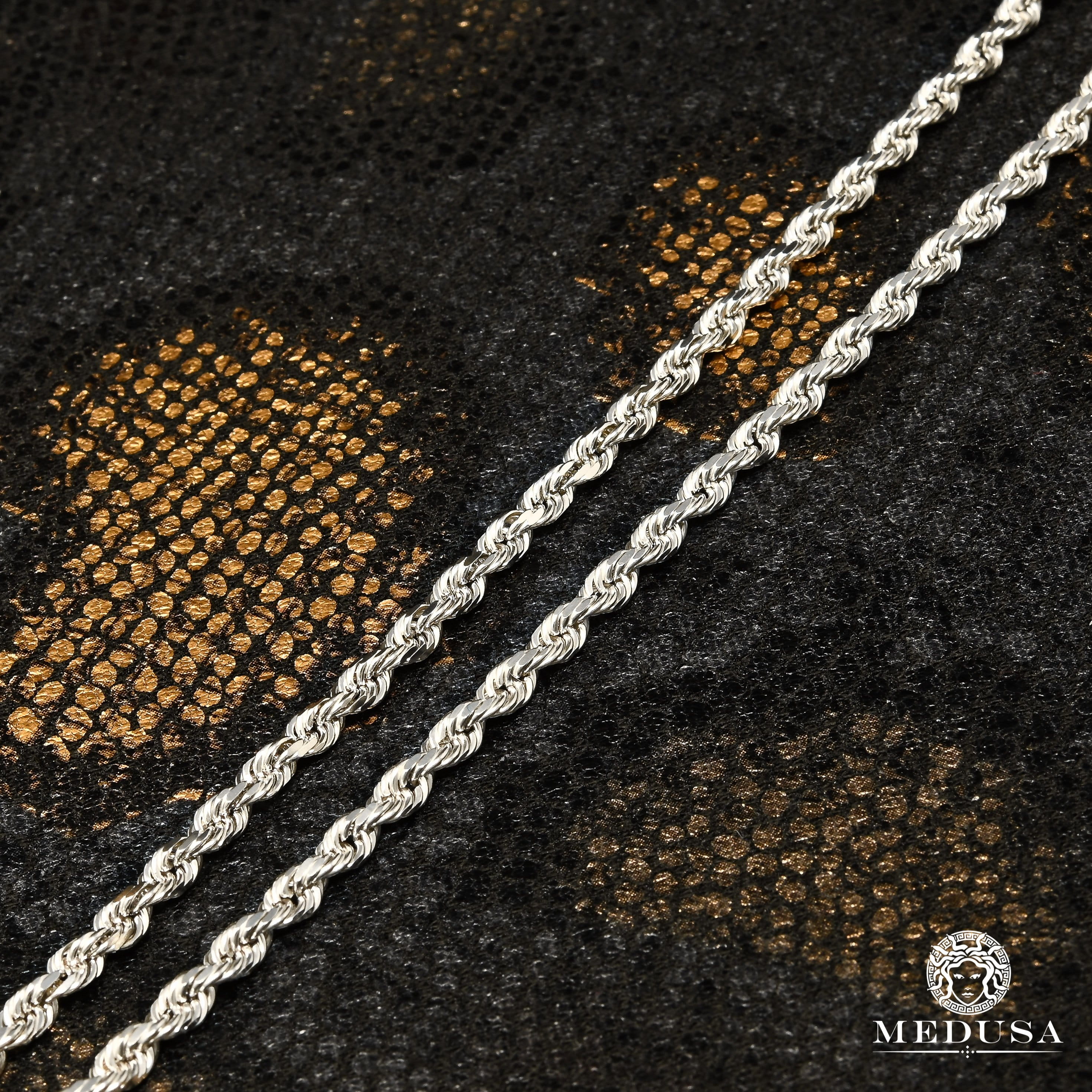 3mm Rope Solid White Gold - Image 2