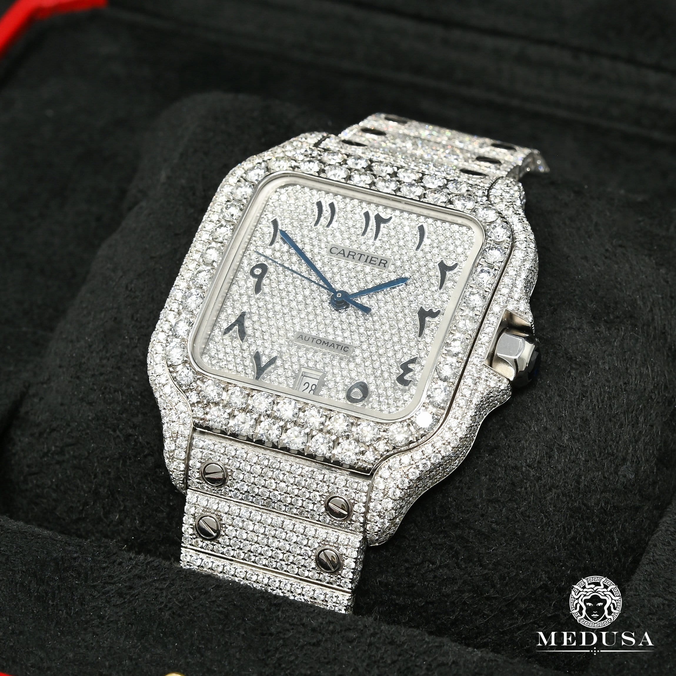 40mm Cartier Santos 100 - Full Arabic Iced  - Image 3