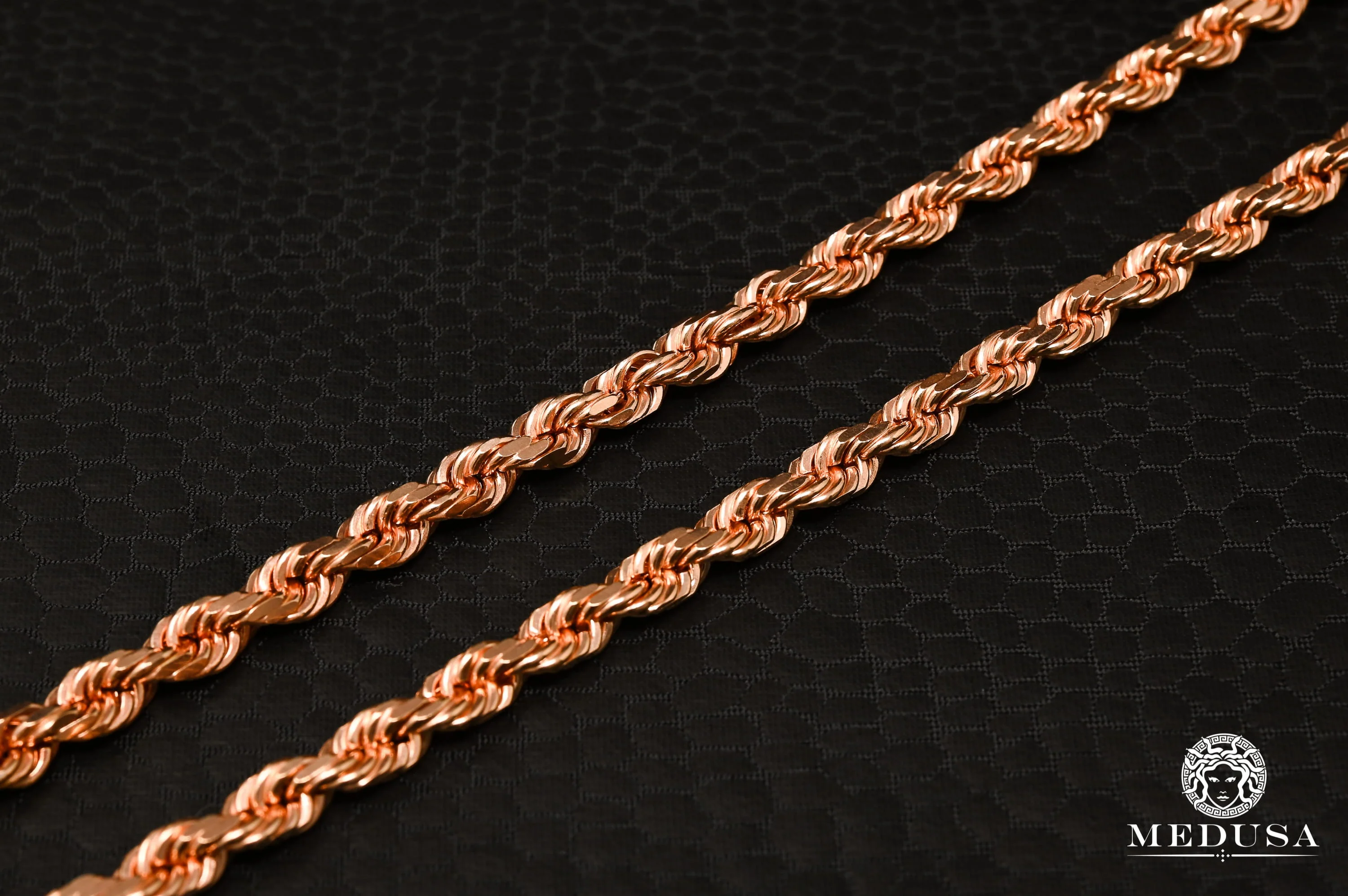 4mm Rope Solid Rose Gold  - Image 4