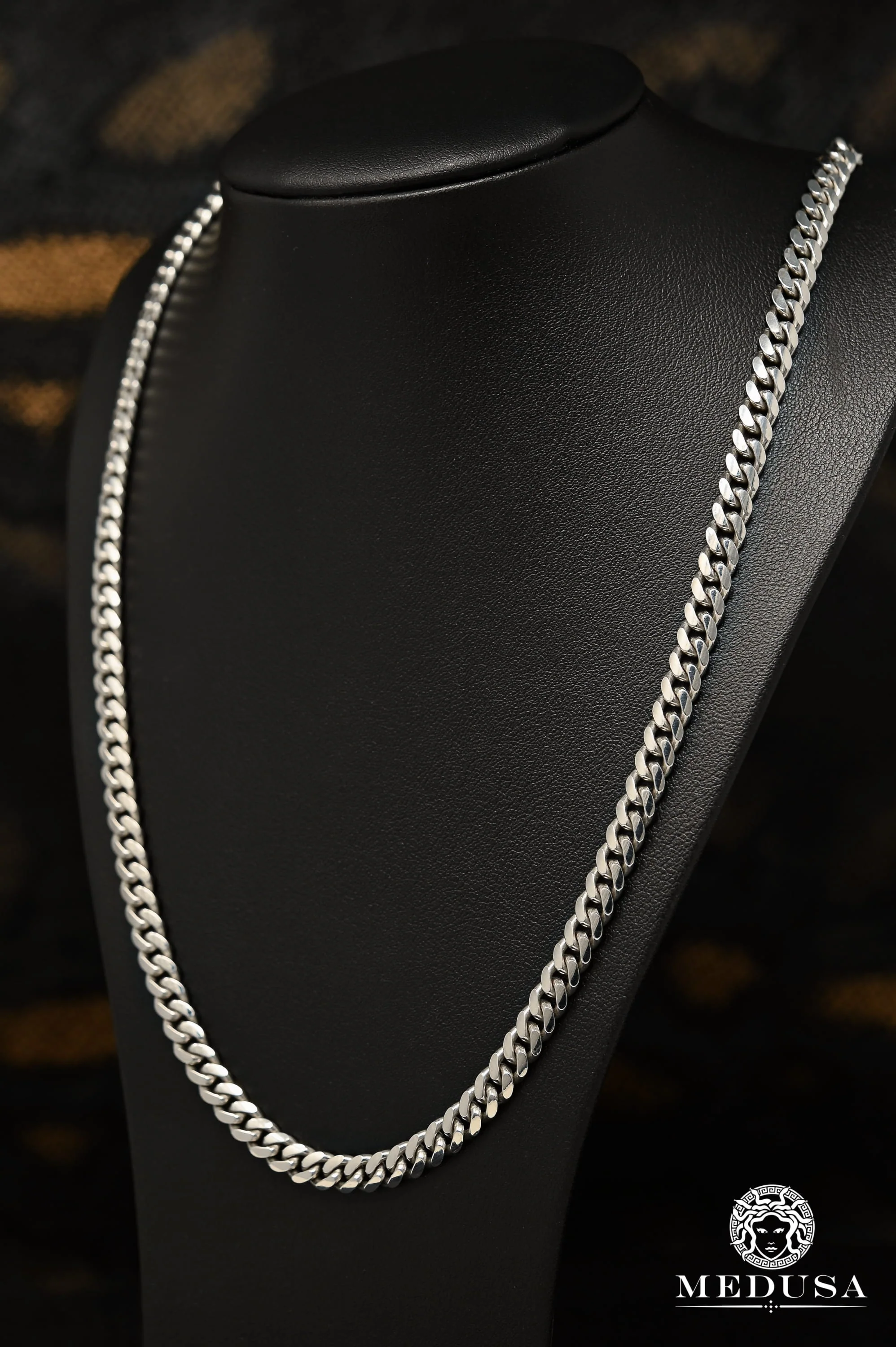 6mm Cuban Link Solid White Gold 