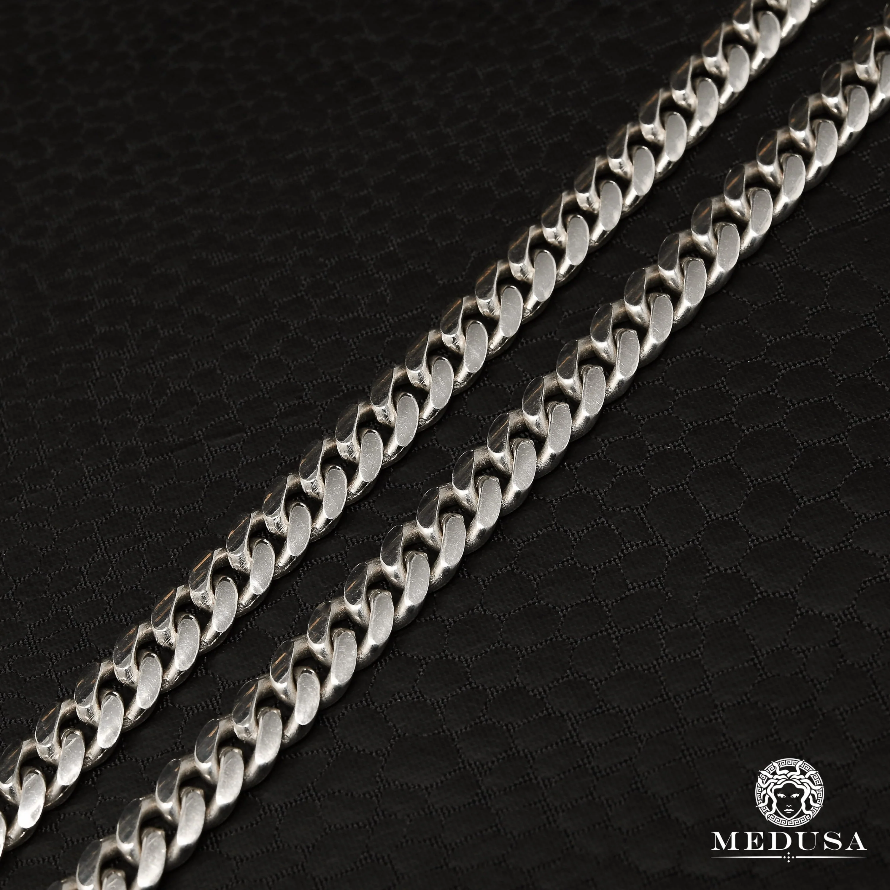6mm Cuban Link Solid White Gold  - Image 2