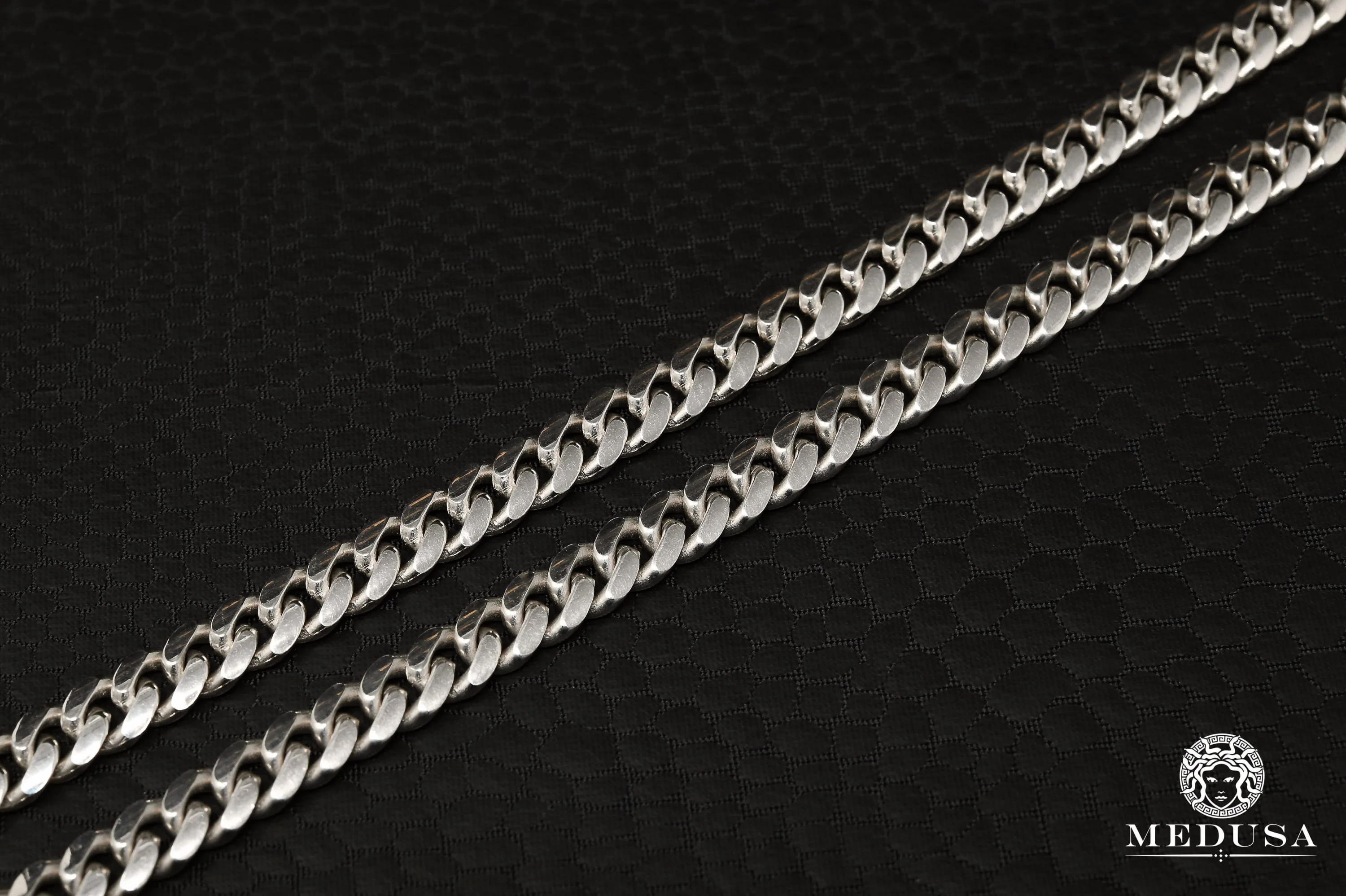 6mm Cuban Link Solid White Gold  - Image 4