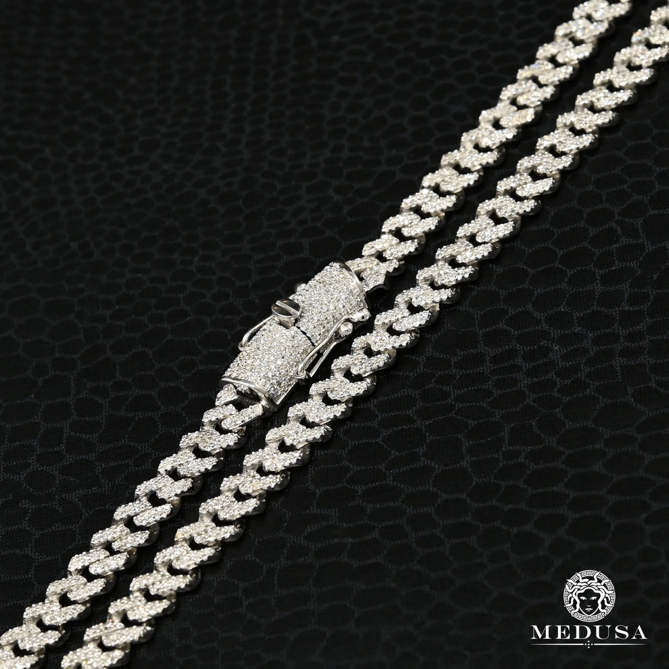 6mm Cuban Solid Diamond White Gold - Image 2