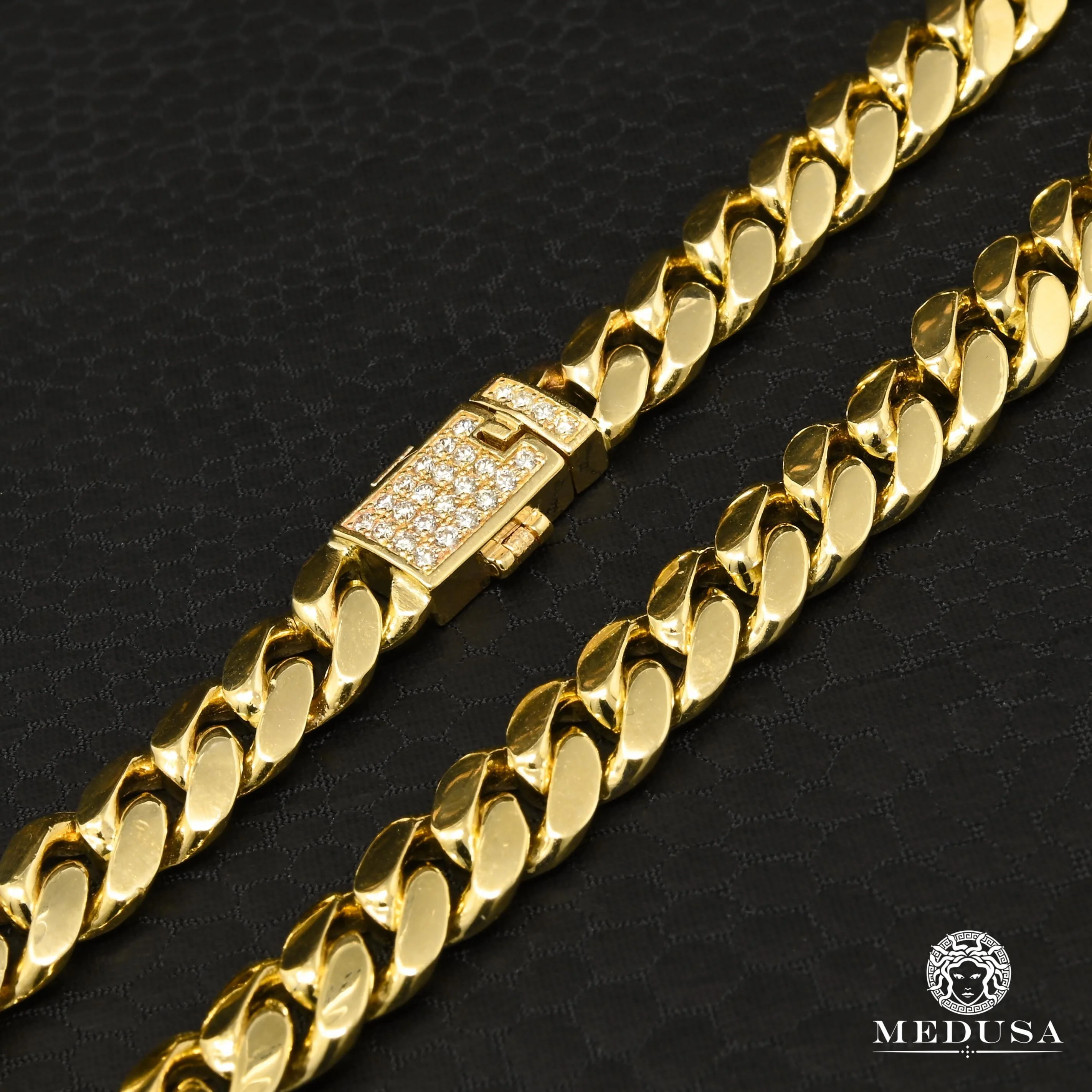 8mm Cuban Bracelet Solid Diamond Lock 