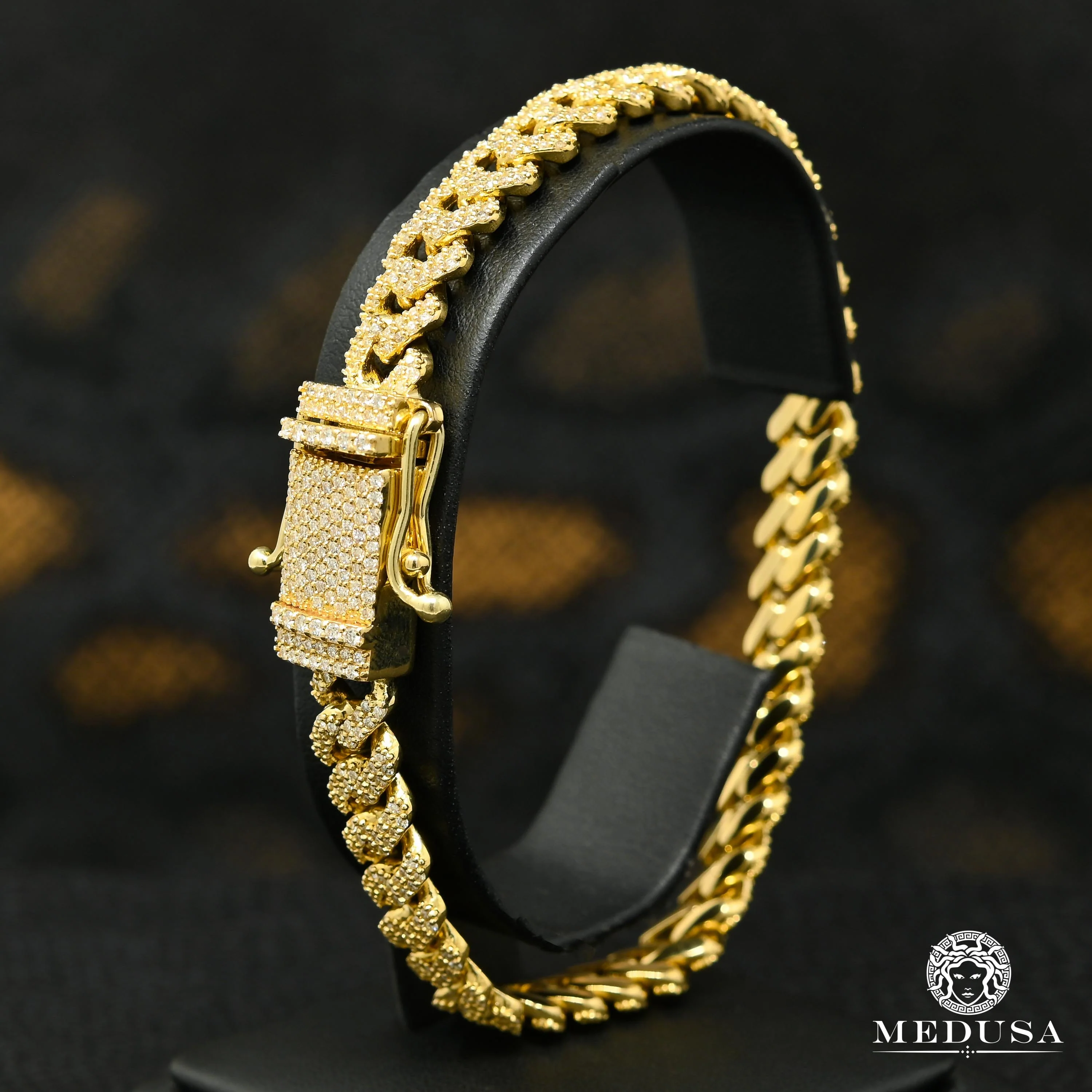 9.5mm Cuban Iced Jumbo-Lock Bracelet