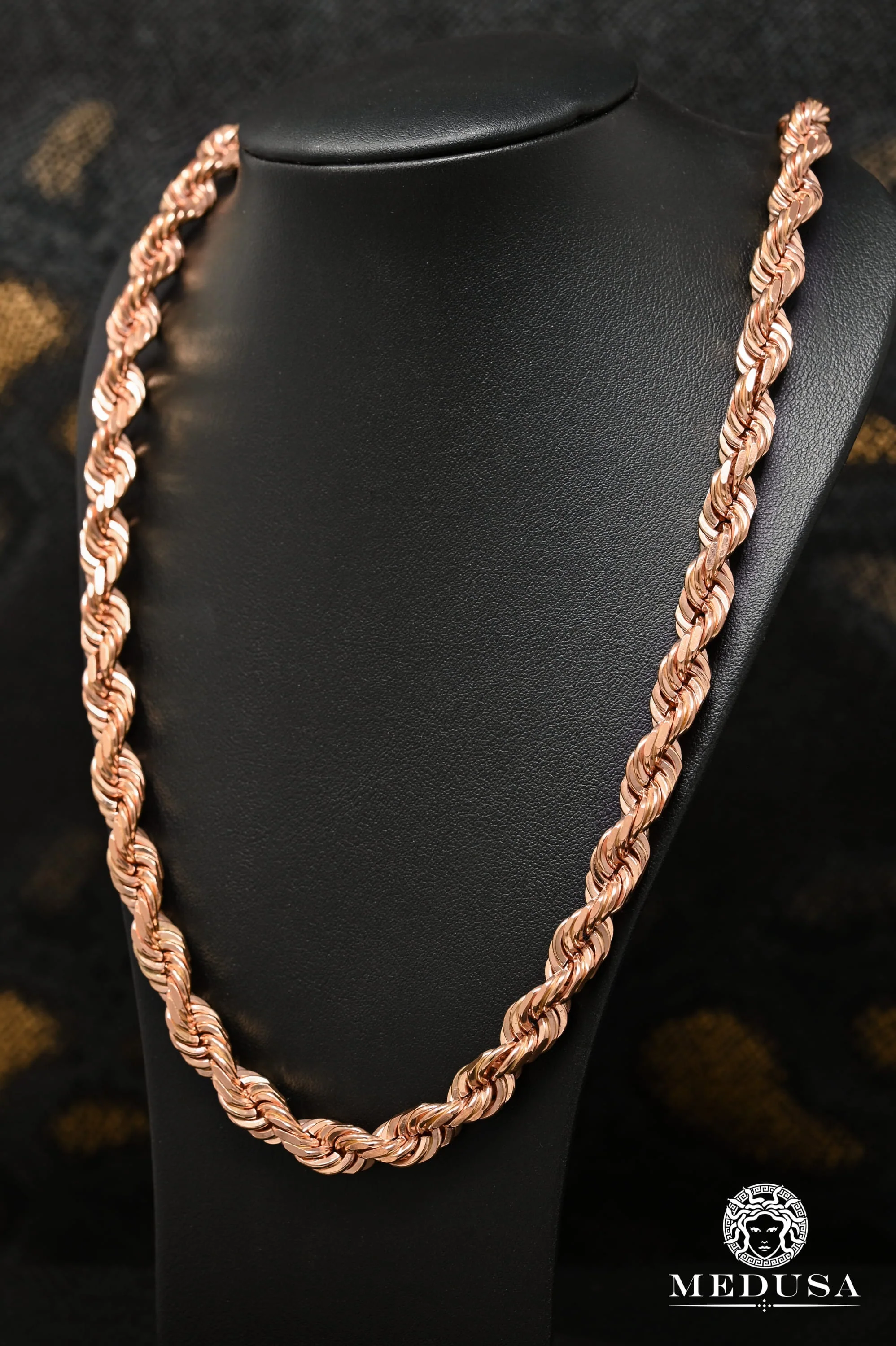 9mm Rope Solid Rose Gold 