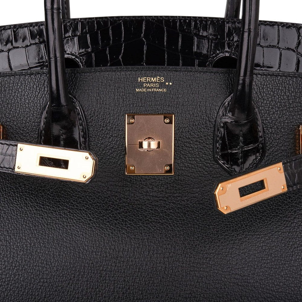 Birkin 30 Crocodile Black Rose Gold Hardware - BRAND NEW - Image 3