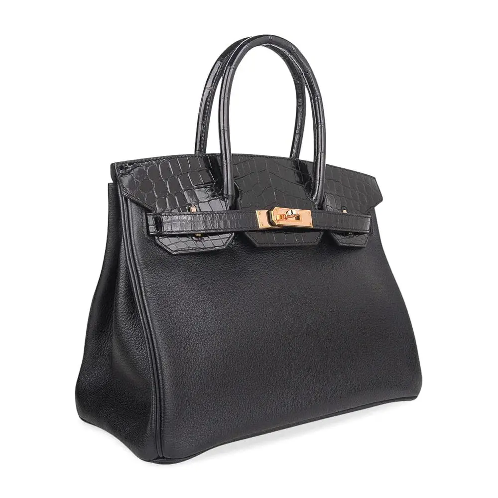 Birkin 30 Crocodile Black Rose Gold Hardware - BRAND NEW - Image 4