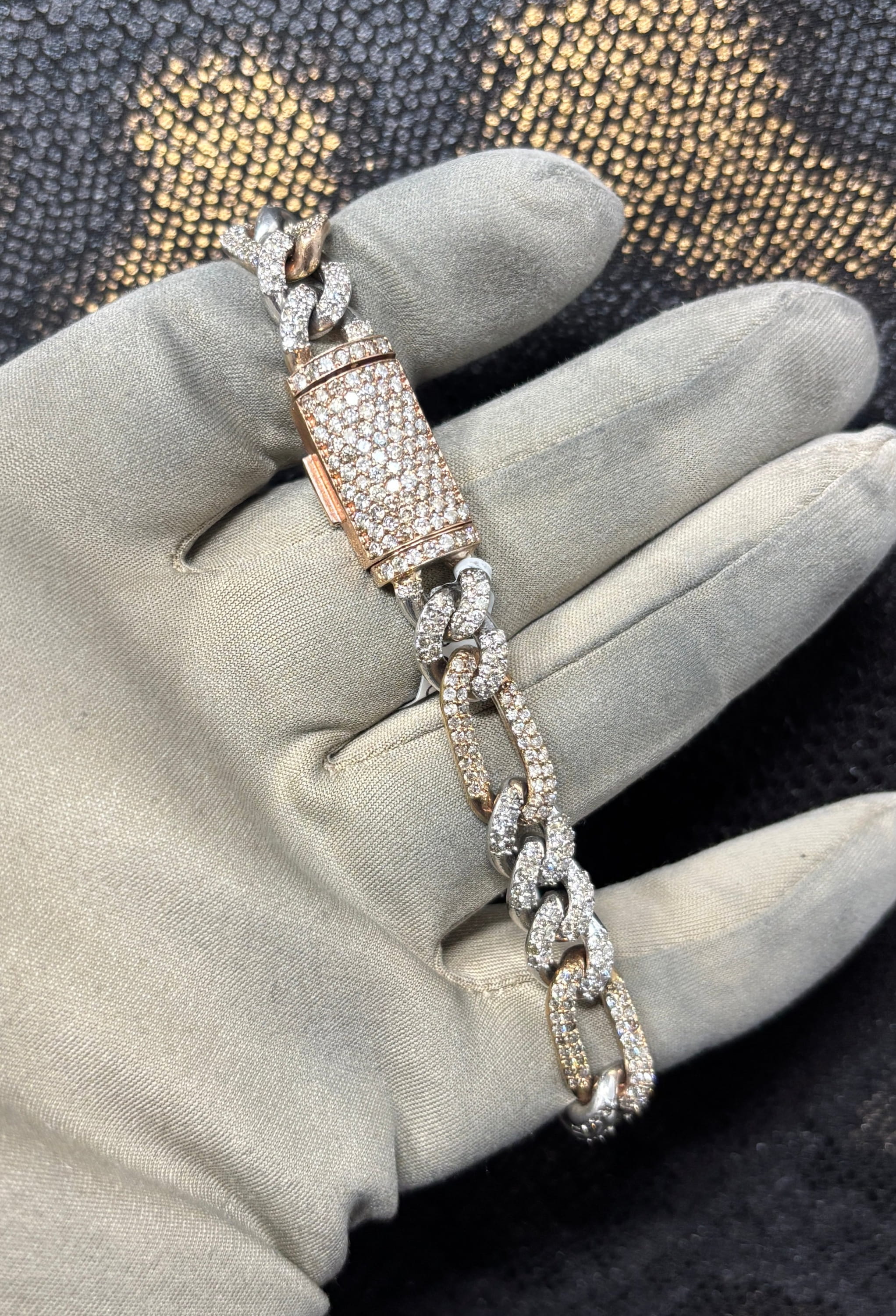 Bracelet 9.5mm Figaro diamant - Image 2