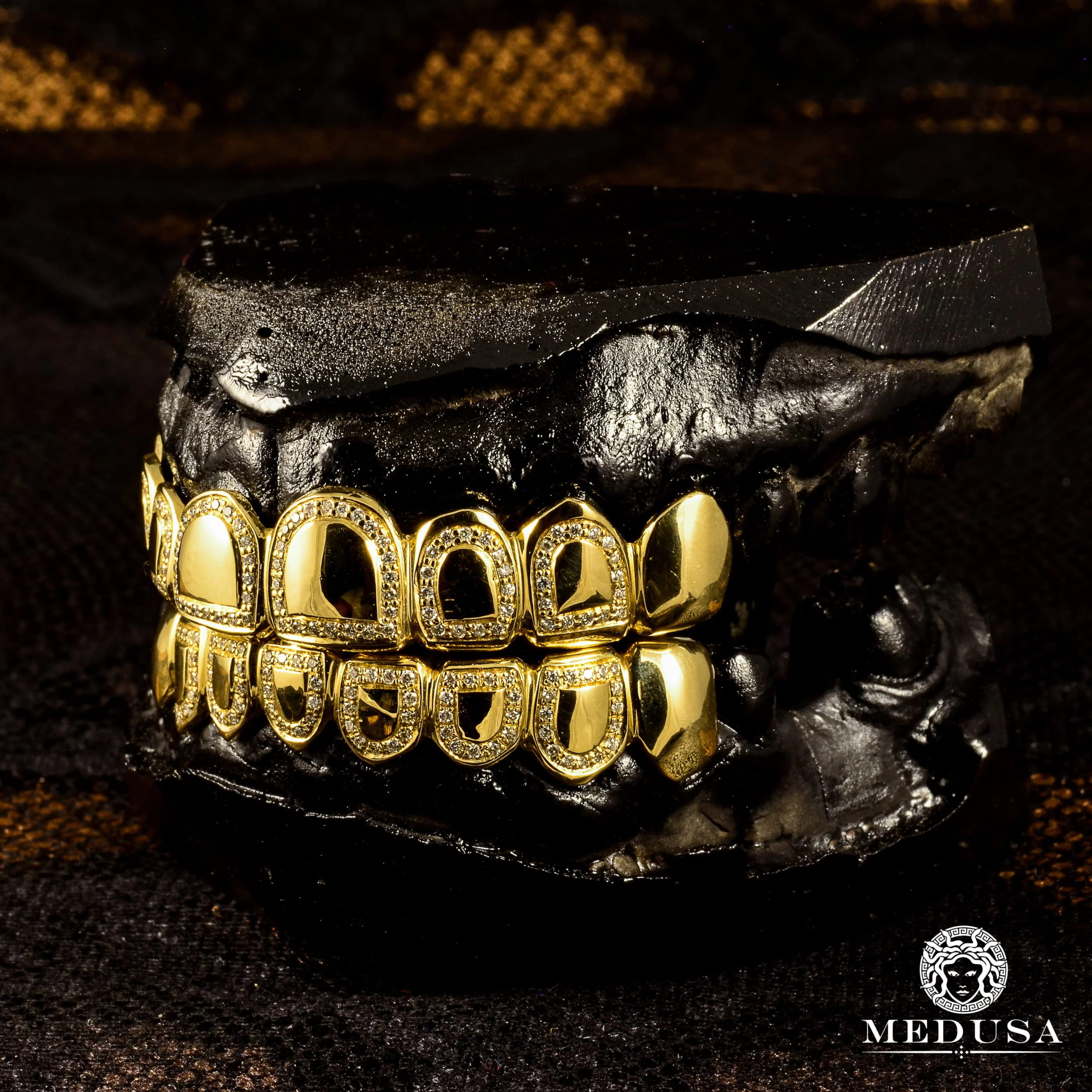 8 Teeth Diamond Open Face Grillz