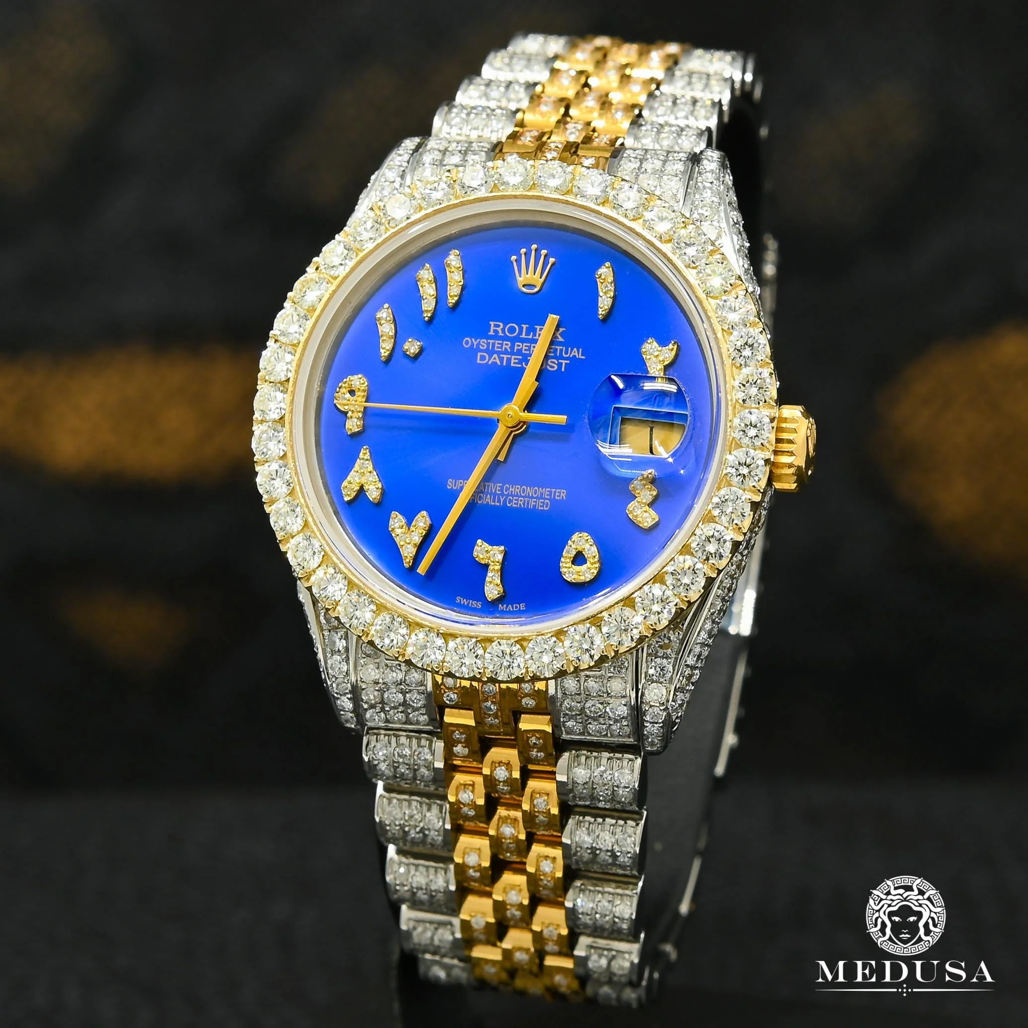 Rolex Datejust 36mm - Blue Arabic Iced Out