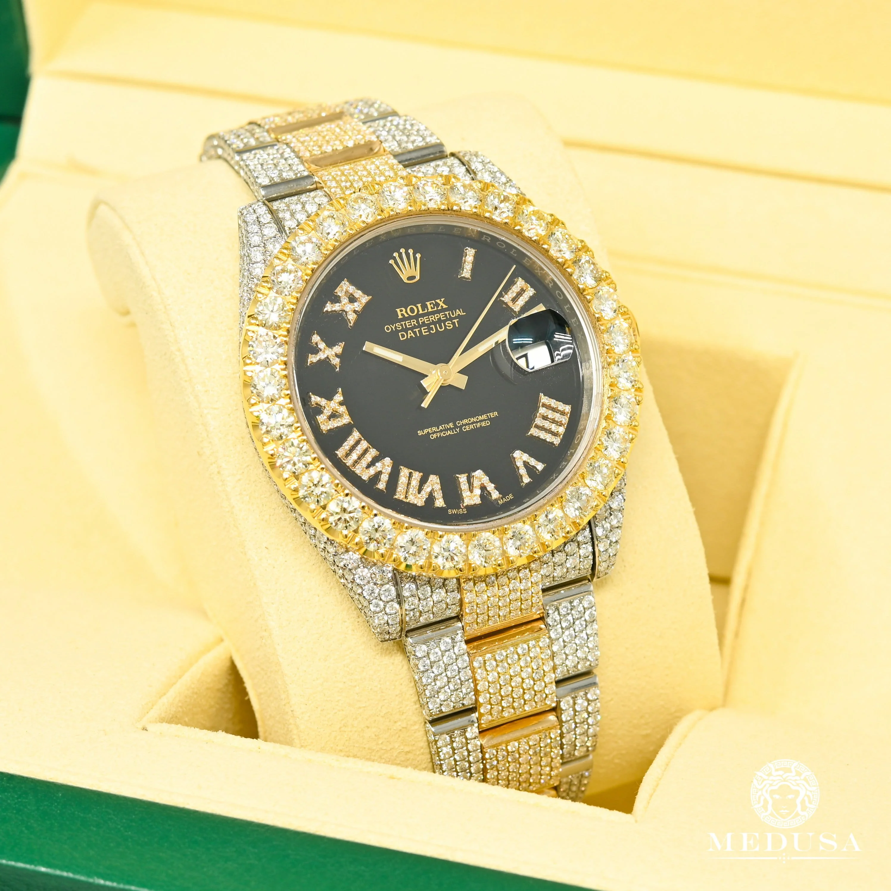 Rolex Datejust 41mm - Black 2 Tones Iced - Image 2