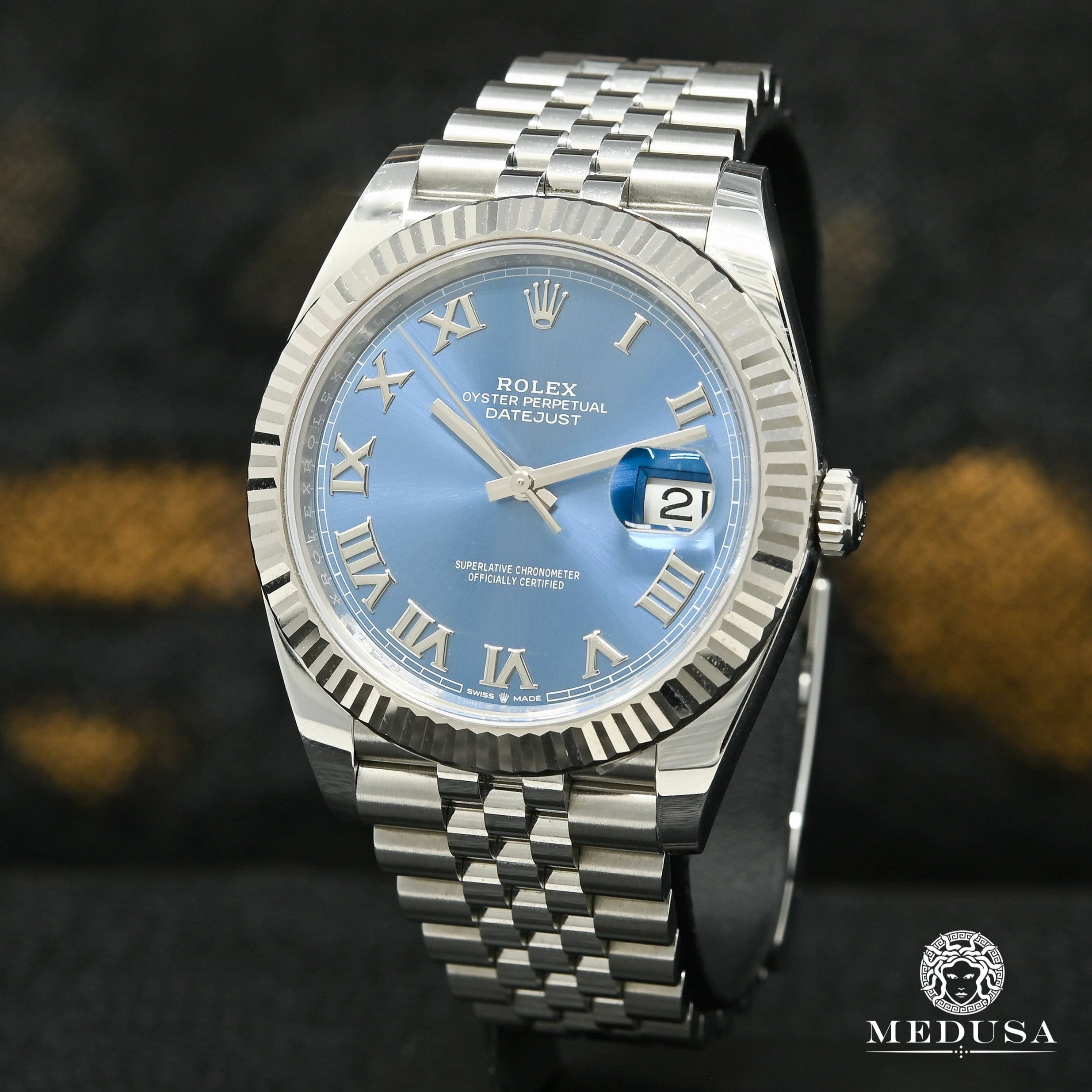 Rolex Datejust 41mm - Fluted Jubilee Blue Roman